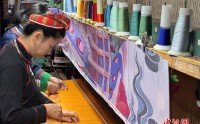非遗织锦绣运河 广西以壮锦长卷定格平陆运河世纪荣光